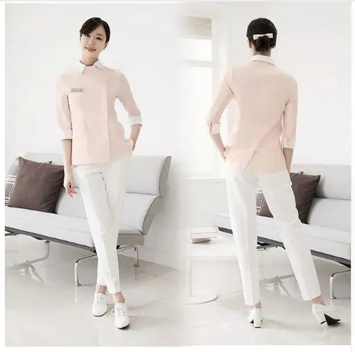 2018 Spring/Summer Korean Cosmetic Surgery Hospital Nurse Uniform Pink SPA Uniform Set Dental Clinic Work Clothing Free Shipping
2018 Spring/Summer Korean Cosmetic Surgery Hospital Nurse Uniform Pink SPA Uniform Set Dental Clinic Work Clothing Free Shipping
