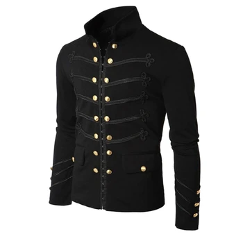 Men Gothic Steampunk Jacket Stand Collar Rock Frock Coat Uniform Men's Retro Punk Slim Fit Costume Military Jackets Outwear
Men Gothic Steampunk Jacket Stand Collar Rock Frock Coat Uniform Men's Retro Punk Slim Fit Costume Military Jackets Outwear
