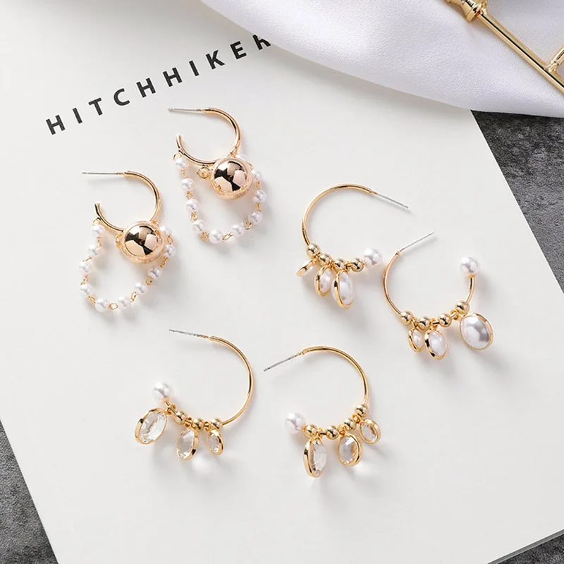 New Arrival Elegant Crystal Simulated Pearls Hoop Earrings For Women Metal Ball Pendientes Fashion Jewelry Accessories
New Arrival Elegant Crystal Simulated Pearls Hoop Earrings For Women Metal Ball Pendientes Fashion Jewelry Accessories