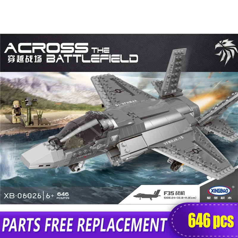 XINGBAO 06026 Military Series World War2 Rocket F35 fighter Building Blocks Bricks Compatible with LOGO Standard Blocks WW2 Toys
XINGBAO 06026 Military Series World War2 Rocket F35 fighter Building Blocks Bricks Compatible with LOGO Standard Blocks WW2 Toys