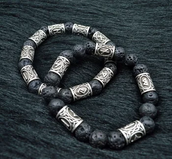 1pc Personalized 10mm Lava Stone Antique Silver Viking Beads Aromatherapy Essential Oil Diffusing Bracelets Bangles
1pc Personalized 10mm Lava Stone Antique Silver Viking Beads Aromatherapy Essential Oil Diffusing Bracelets Bangles
