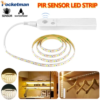 Wireless PIR Motion Sensor LED Bed Closet Night light 5V 2835 LED Strip AAA Battery Power Flexiable lamp Illumination 1m 2m 3m
Wireless PIR Motion Sensor LED Bed Closet Night light 5V 2835 LED Strip AAA Battery Power Flexiable lamp Illumination 1m 2m 3m