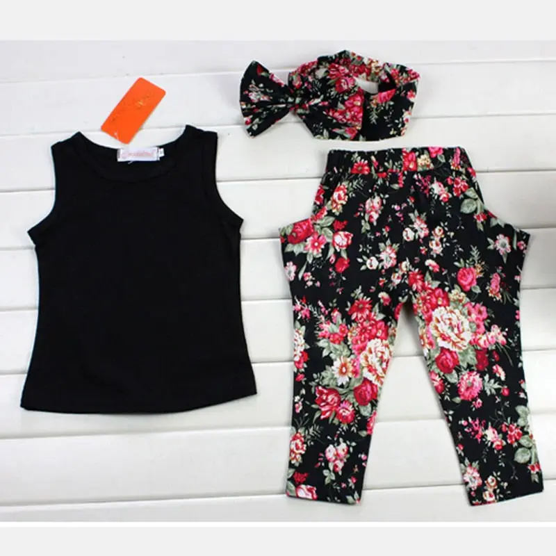 2016 Fashion Baby Kids Girls Outfits Headband T-shirt Floral Pants Clothes Set 3pcs
2016 Fashion Baby Kids Girls Outfits Headband T-shirt Floral Pants Clothes Set 3pcs