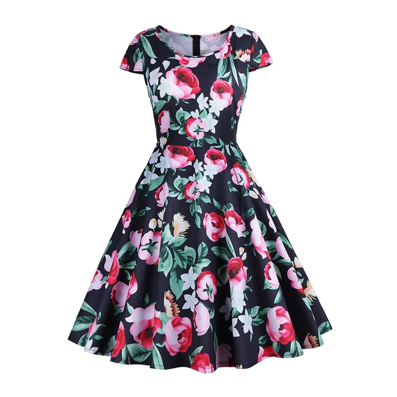 HeyGalSing Women Summer Print Dress 2019 Fashion Vintage Floral Short Sleeve Swing Elegant Dress Ladies Pin Up rockabilly Dress
HeyGalSing Women Summer Print Dress 2019 Fashion Vintage Floral Short Sleeve Swing Elegant Dress Ladies Pin Up rockabilly Dress