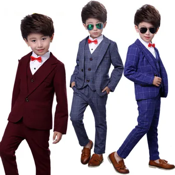 2018 Formal Boys Suits for Weddings Cotton Plaid Blazer+Vest+Pants children Clothing Sets Children Formal Suits 3 pcs
2018 Formal Boys Suits for Weddings Cotton Plaid Blazer+Vest+Pants children Clothing Sets Children Formal Suits 3 pcs