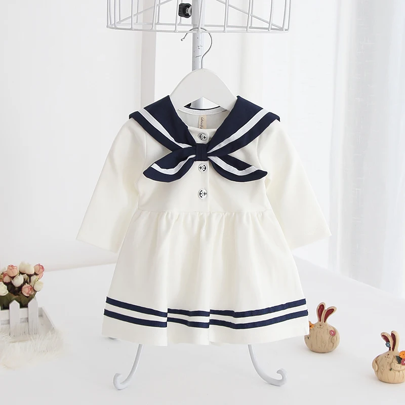 New Baby Girl Sailor Collar Cotton Dress White Navy Cute Casual Long Sleeve Dress Infant Spring Fall Clothing 6m 24m
New Baby Girl Sailor Collar Cotton Dress White Navy Cute Casual Long Sleeve Dress Infant Spring Fall Clothing 6m 24m