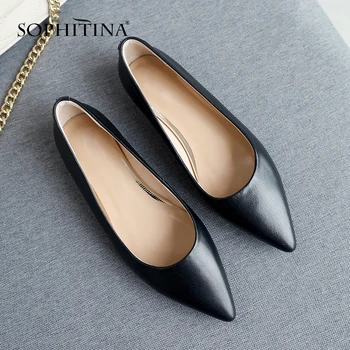 SOPHITINA New Stylish Flats Ladies Genuine Leather Square Heel Sexy Pointed Toe Low Heel Shoes Casual Shallow Women Flats SO215
SOPHITINA New Stylish Flats Ladies Genuine Leather Square Heel Sexy Pointed Toe Low Heel Shoes Casual Shallow Women Flats SO215