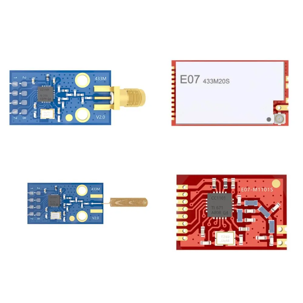 

CC1101 433 МГц 868 МГц 915 МГц 0,5 км/1,0 км/2,0 км низкое энергопотребление SPI Беспроводная передача данных приемный радиочастотный модуль