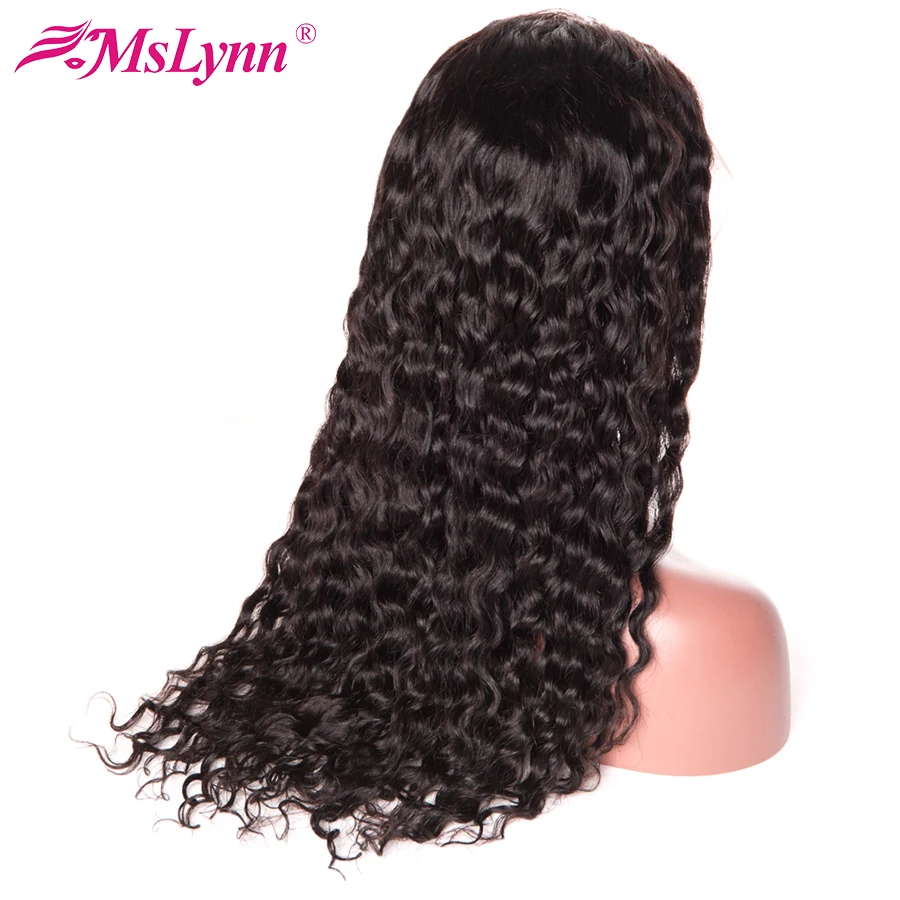 altMslynn 6x12 Brazilian Water Wave Lace Front Human Hair Wigs With Baby Hair 150% Gluless Non-Remy Hair Wig For Black Women
