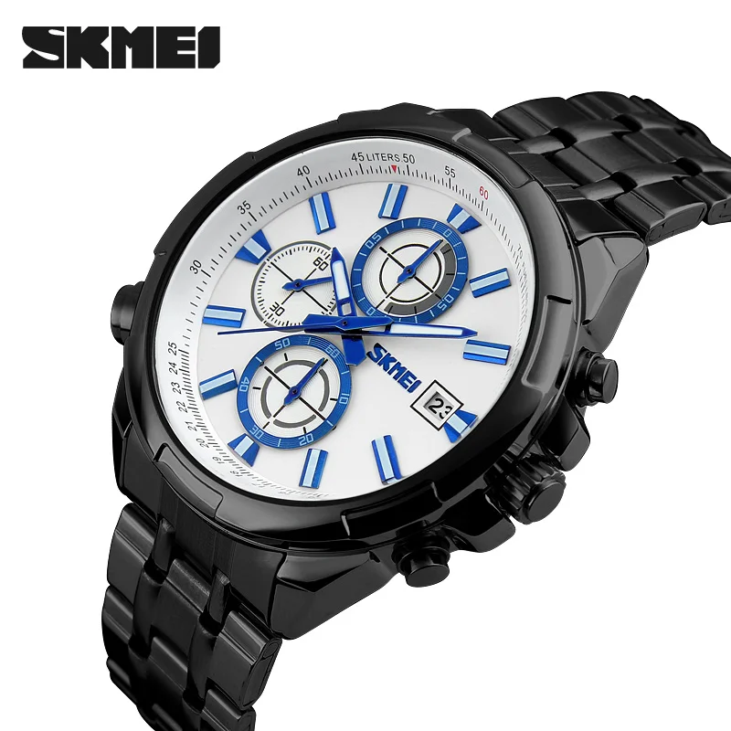 

2017 Watches men luxury brand Skmei quartz watch men full steel wristwatches dive 50m Fashion sport watch relogio masculino