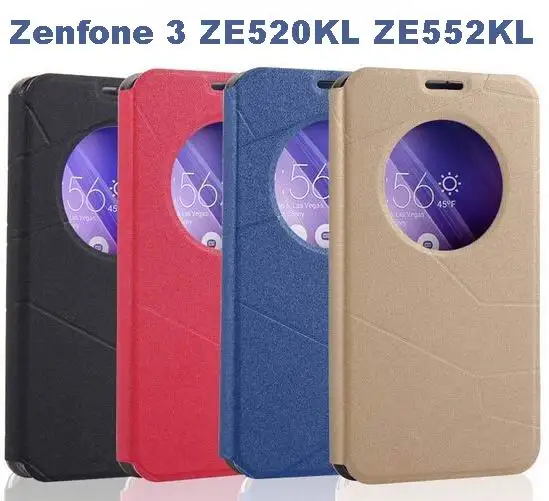 For Asus Zenfone 3 Case Cover 5.2" ZE520KL/Zenfone 5.5" ZE552KL Circle Window Quick View Wallet Flip PU Leather | Мобильные