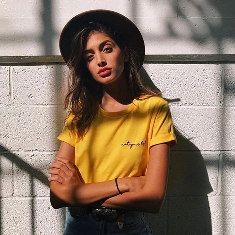Wavaiov Summer Cotton Short Sleeve Tshirts For Women Letter Printed Yellow Embroidery T Shirt Harajuku Female T-Shirt Camisas
Wavaiov Summer Cotton Short Sleeve Tshirts For Women Letter Printed Yellow Embroidery T Shirt Harajuku Female T-Shirt Camisas
