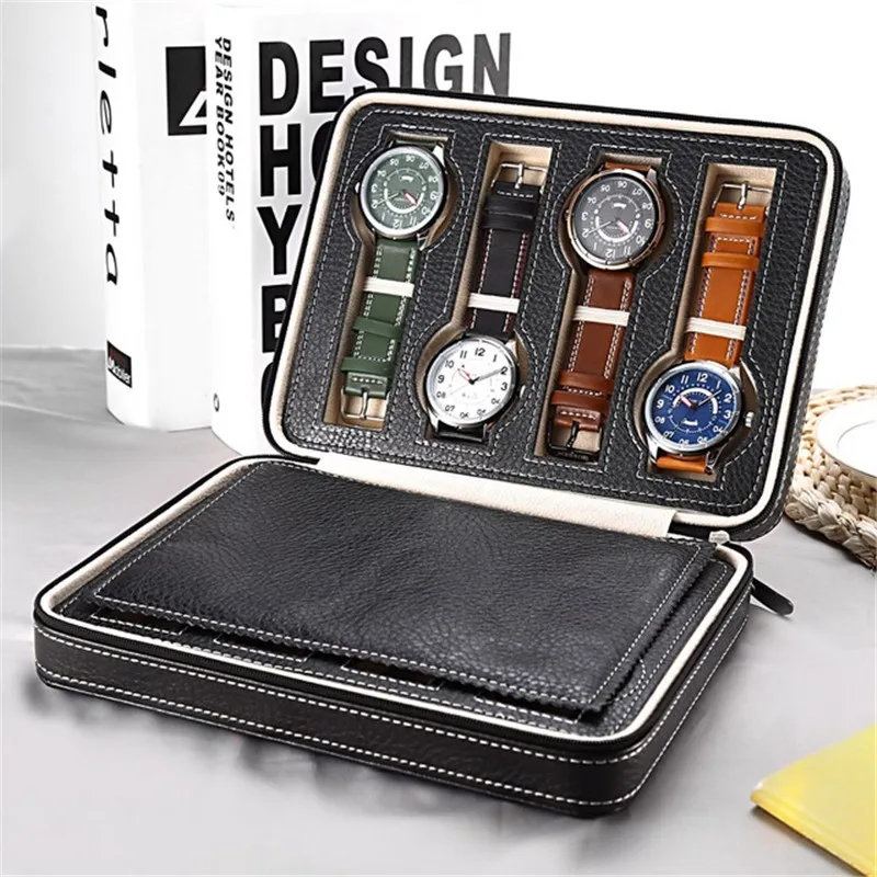 8 Grids PU Leather Watch Box Storage Showing Watches Display Storage Box Case Tray Zippere Travel Jewelry Watch Collector Case
8 Grids PU Leather Watch Box Storage Showing Watches Display Storage Box Case Tray Zippere Travel Jewelry Watch Collector Case