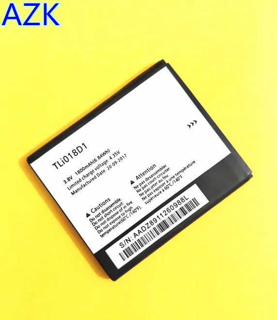AZK 2PCS New 1800mAh TLi018D1 Battery for Alcatel one touch Pop D5 Dual 5038x OT5038X Pop 3 5015D OT 5016 5051A phone battery
AZK 2PCS New 1800mAh TLi018D1 Battery for Alcatel one touch Pop D5 Dual 5038x OT5038X Pop 3 5015D OT 5016 5051A phone battery