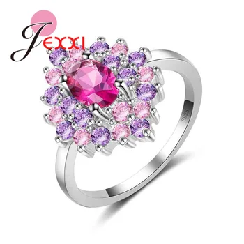 Flower Shape Pink Porple Cubic Zirconia Ring For Women Size 6-10 Romantic Wedding Engagement Anel 925 Sterling Silver For Women
Flower Shape Pink Porple Cubic Zirconia Ring For Women Size 6-10 Romantic Wedding Engagement Anel 925 Sterling Silver For Women