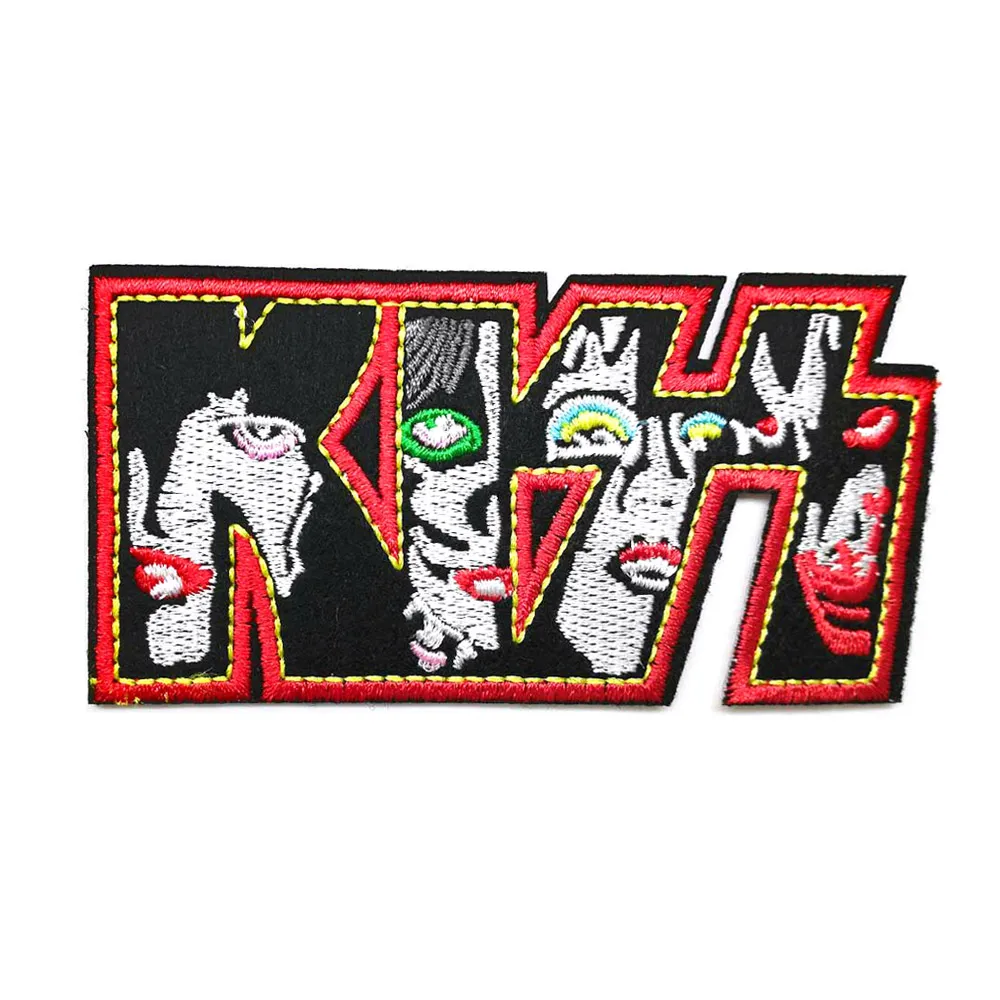 Нашивка в стиле панк Kiss железные нашивки с вышивкой для одежды сделай сам значки