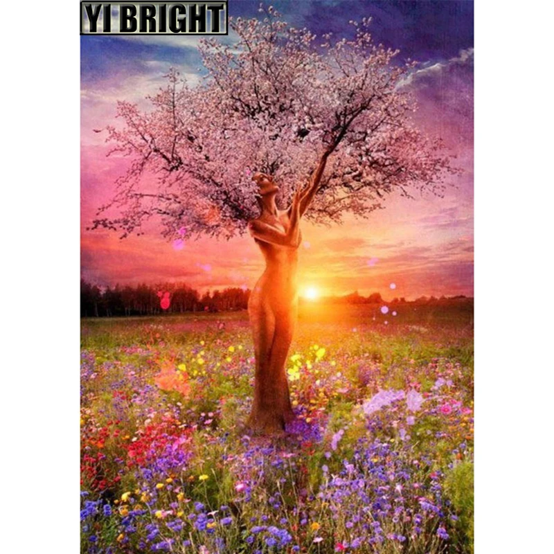 Cross Stitch Diamond Embroidery,"Fantasy Nake Goddess Tree Sunrise" Patterns Full DIY 5D Diamond Painting Rhinestones Mosaic GT
Cross Stitch Diamond Embroidery,"Fantasy Nake Goddess Tree Sunrise" Patterns Full DIY 5D Diamond Painting Rhinestones Mosaic GT