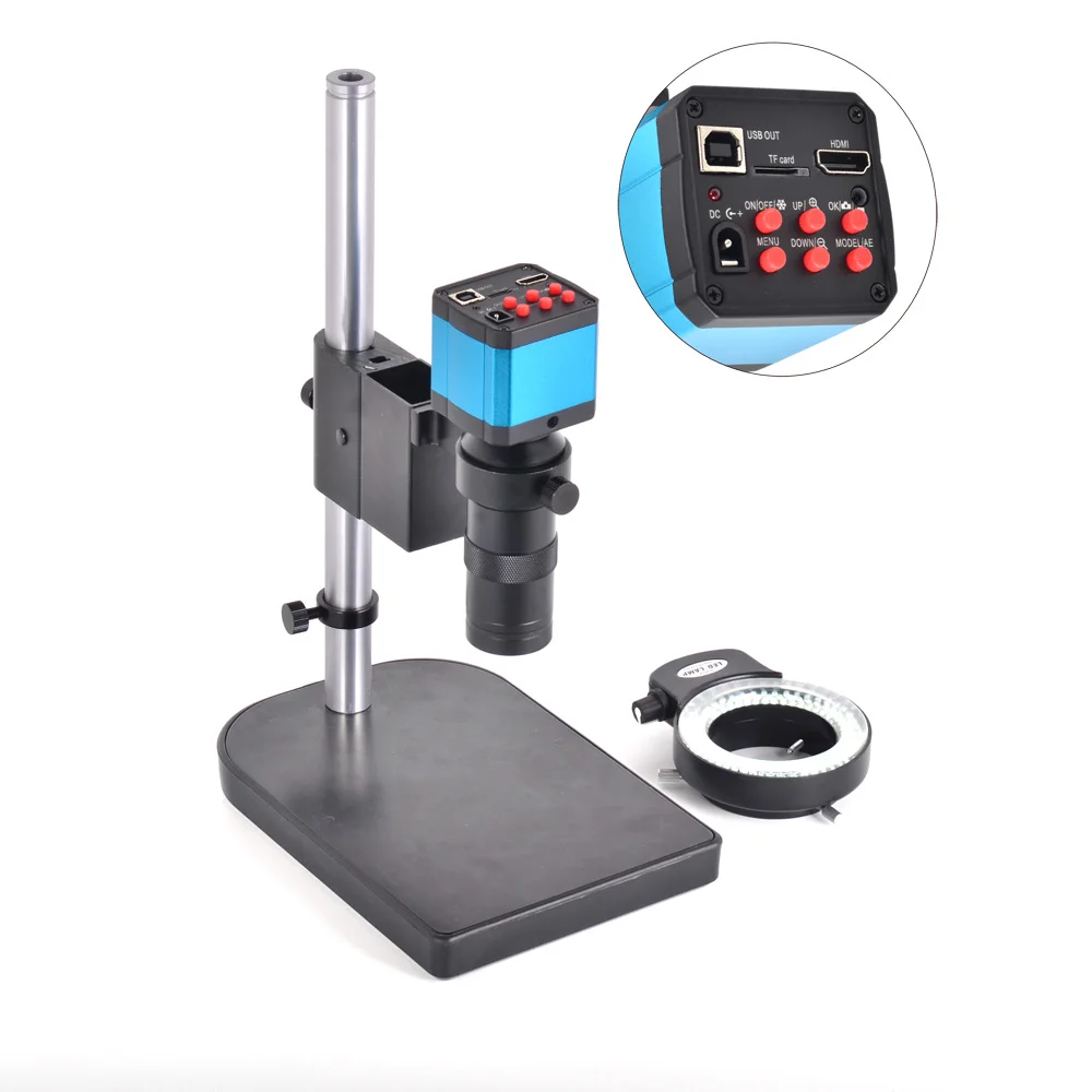14MP HDMI Microscope Camera For Industry Lab PCB USB Output TF Card Video Recorder + C-mount Lens + 144LED Light + Stand
14MP HDMI Microscope Camera For Industry Lab PCB USB Output TF Card Video Recorder + C-mount Lens + 144LED Light + Stand