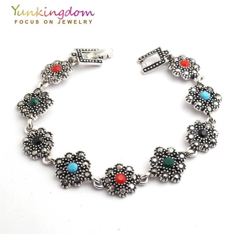 Yunkingdom Colorful Crystal Tibet Silver Flower Design Bracelets 2017 New Elegant Jewelry For Women Gift Fine Jewelry YUN0583
Yunkingdom Colorful Crystal Tibet Silver Flower Design Bracelets 2017 New Elegant Jewelry For Women Gift Fine Jewelry YUN0583