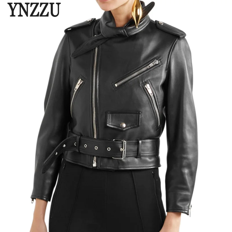 YNZZU 2018 Autumn Winter Women Leather Jacket Coat Fashion Black Long Sleeve Slim Short Motorcycle PU leather Jacket YO566
YNZZU 2018 Autumn Winter Women Leather Jacket Coat Fashion Black Long Sleeve Slim Short Motorcycle PU leather Jacket YO566