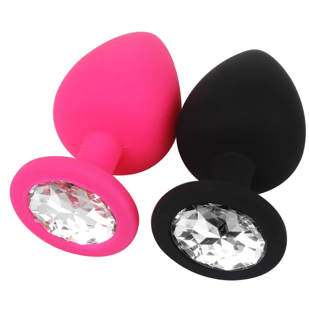 IKOKY Rhinestone Butt Plug Prostate Massager Erotic Hot Sex Toys for Men Woman Adult Products Anal Plug Silicone Anal Tube S M L 3