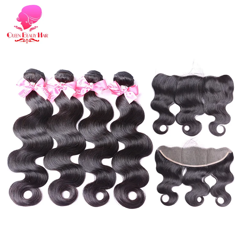 QUEEN BEAUTY 2/3/4 Remy Human Hair Weave Brazilian Body Wave Bundles with Lace Frontal Closure 13x4 Swiss 130% Density Full Hair
QUEEN BEAUTY 2/3/4 Remy Human Hair Weave Brazilian Body Wave Bundles with Lace Frontal Closure 13x4 Swiss 130% Density Full Hair