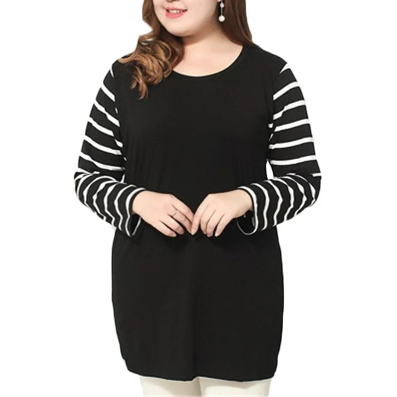 Spring Autumn Extra Plus size T-shirt Women Winter Stitch hit color cotton Button Shirt Womens Striped Casual T-shirts 8XL F488
Spring Autumn Extra Plus size T-shirt Women Winter Stitch hit color cotton Button Shirt Womens Striped Casual T-shirts 8XL F488