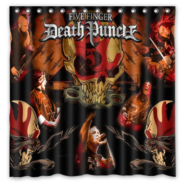 High Quality Polyester Shower Curtain Five Finger Death Punch Modern Design Waterproof Fabric Curtains For Bathroom 72*72inch
High Quality Polyester Shower Curtain Five Finger Death Punch Modern Design Waterproof Fabric Curtains For Bathroom 72*72inch
