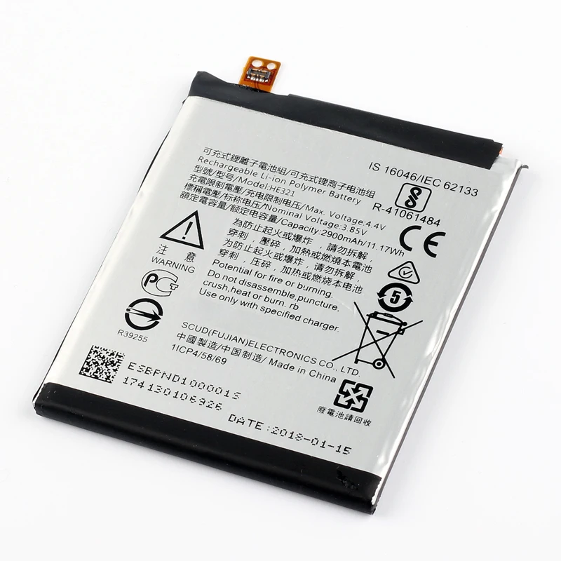 Original High Capacity HE321 mobile phone battery for Nokia 5 Dual SIM (TA-1053 DS) 2900MaH N5
Original High Capacity HE321 mobile phone battery for Nokia 5 Dual SIM (TA-1053 DS) 2900MaH N5