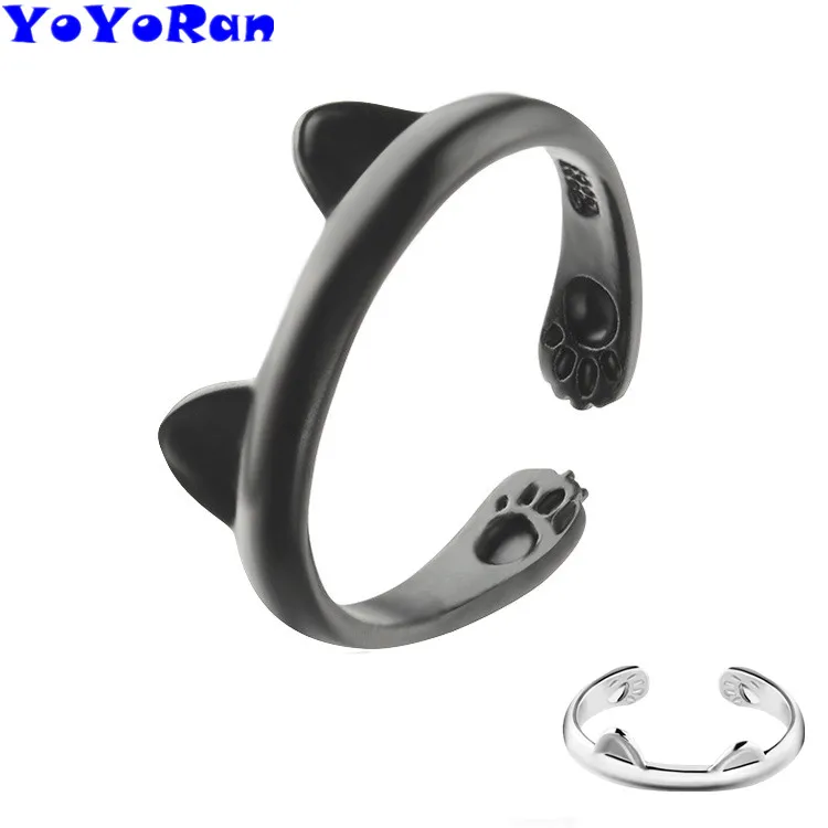 YoYoRan 1pc cute cat ear footstep finger clip ring cartoon black silver metal woman girl kitty ear charm ring jewelry gift
YoYoRan 1pc cute cat ear footstep finger clip ring cartoon black silver metal woman girl kitty ear charm ring jewelry gift