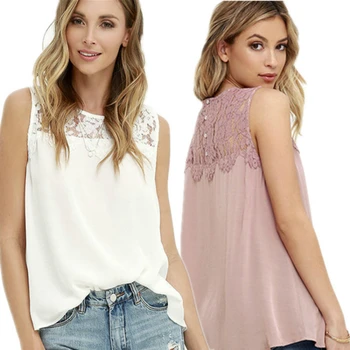 Womens Summer Fashion Lace Hollow Out Chiffon Solid Color T-Shirt Female Ladies Casual O Neck Sleeveless Camisole Top wholesale
Womens Summer Fashion Lace Hollow Out Chiffon Solid Color T-Shirt Female Ladies Casual O Neck Sleeveless Camisole Top wholesale