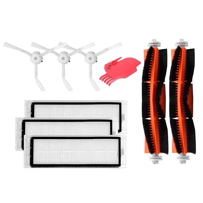 Hot Sale Vacuum Cleaner parts 3 x side brush + 3x HEPA filter 2x main 1 tool Suitable for Xiaomi Mi Robot | Бытовая техника