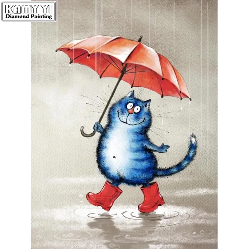 Full Square drill 5D DIY Diamond painting Cat with umbrella Diamond Embroidery Mosaic Cross Stitch Rhinestone decoration gift
Full Square drill 5D DIY Diamond painting Cat with umbrella Diamond Embroidery Mosaic Cross Stitch Rhinestone decoration gift