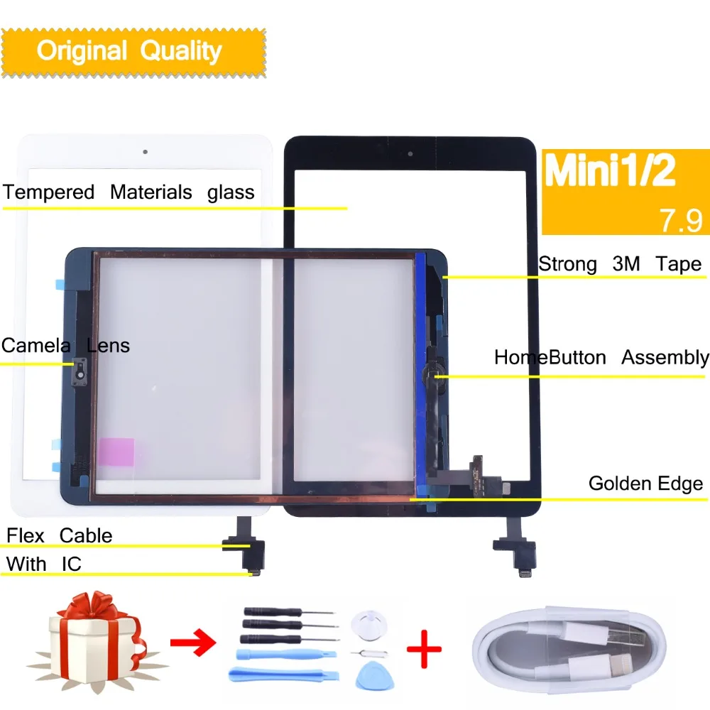 Original For Apple Mini 1 Touch Screen Digitizer Touch Panel for ipad Mini A1455 A1454 A1432 Touchscreen with IC Home Button
Original For Apple Mini 1 Touch Screen Digitizer Touch Panel for ipad Mini A1455 A1454 A1432 Touchscreen with IC Home Button