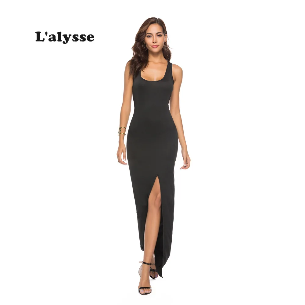 LALYSSE Summer Women Vest Dress Elegant Sexy Sleeveless Slit Tight Party Solid Color High Stretch Bodycon Sheath Robe Dress
LALYSSE Summer Women Vest Dress Elegant Sexy Sleeveless Slit Tight Party Solid Color High Stretch Bodycon Sheath Robe Dress