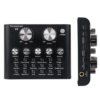 V8S Audio USB Headset Microphone Webcast Personal Entertainment Streamer Live Sound Card for Phone Computer PC
V8S Audio USB Headset Microphone Webcast Personal Entertainment Streamer Live Sound Card for Phone Computer PC