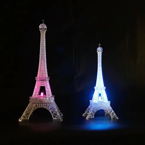 Holiday DIY Decorations Romantic Eiffel Tower luminescent Color Changing LED Night Light Bedroom Home Individuality Decoration
Holiday DIY Decorations Romantic Eiffel Tower luminescent Color Changing LED Night Light Bedroom Home Individuality Decoration