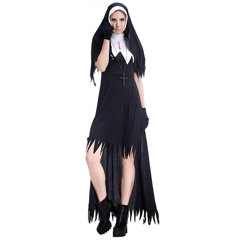 Halloween Nun Cosplay Women Black Vampire Fantasy Dress Terror Sister Act Disguise Female Fancy Dress
Halloween Nun Cosplay Women Black Vampire Fantasy Dress Terror Sister Act Disguise Female Fancy Dress