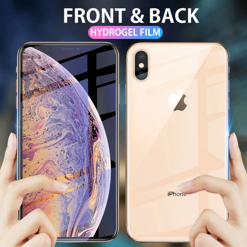 Front + Back Hydrogel Film Full Cover For iphone 7 8 6 6S Plus Soft Screen Protector For iphone XS MAX X XR Not Tempered Glass
Front + Back Hydrogel Film Full Cover For iphone 7 8 6 6S Plus Soft Screen Protector For iphone XS MAX X XR Not Tempered Glass