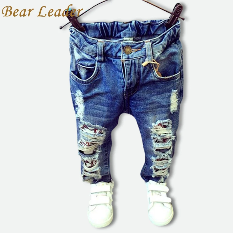 Bear Leader/Детские рваные штаны брюки коллекция 2020 года джинсы для маленьких