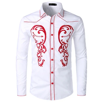Shirts Men Fashionable Embroidered Shirt American Western Style Long Sleeves Dress Shirt for Men
Shirts Men Fashionable Embroidered Shirt American Western Style Long Sleeves Dress Shirt for Men