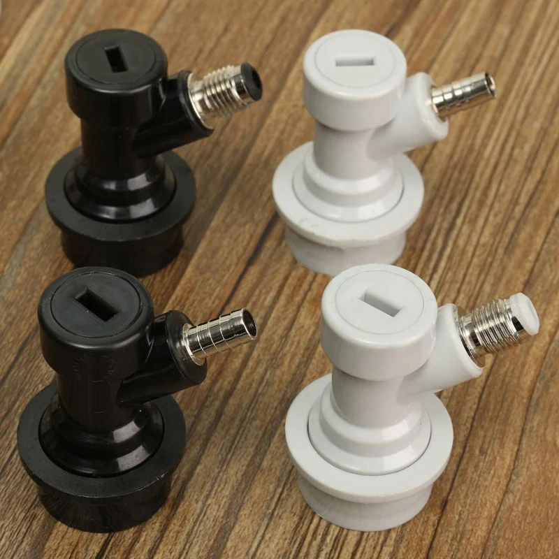 1pcs 1/4" Plastic Stainless Steel Homebrew Ball Lock Keg Black White Beer Keg Dispenser Disconnect Straight Thread Connector