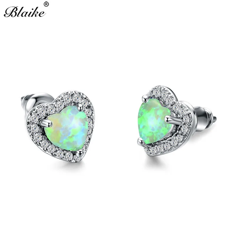 Blaike Green Opal Heart Stud Earrings For Women 925 Sterling Silver Filled White/Green Zircon Stone Earring 2019 Fashion Jewelry
Blaike Green Opal Heart Stud Earrings For Women 925 Sterling Silver Filled White/Green Zircon Stone Earring 2019 Fashion Jewelry