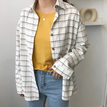 Plaid Shirt Women Long Sleeve New Arrive White Blouse Korean Fashion Clothing Harajuku Streetwear Womens Tops And Blouses 50H074
Plaid Shirt Women Long Sleeve New Arrive White Blouse Korean Fashion Clothing Harajuku Streetwear Womens Tops And Blouses 50H074
