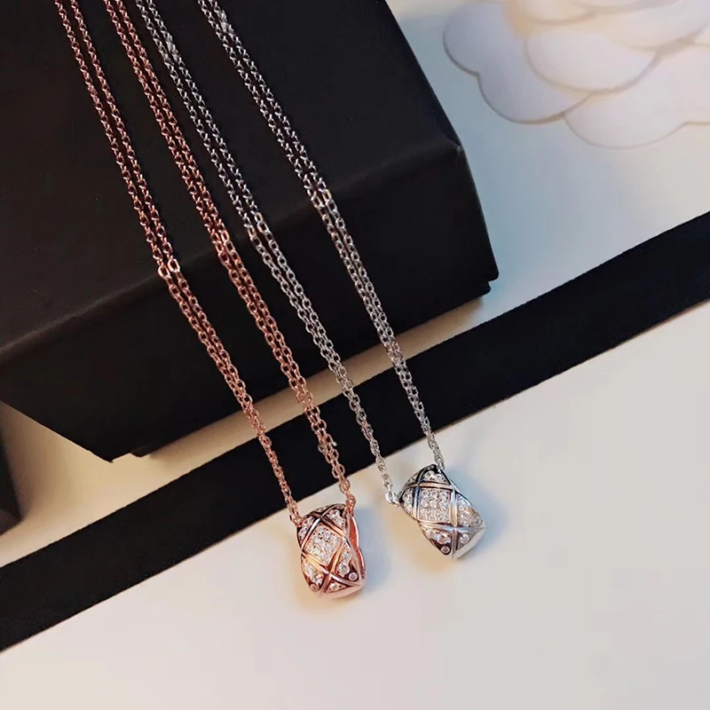 Brand Pure 925 Sterling Silver Jewelry For Women Lozenge Necklace Double Chain Square Cut Pendants Hot Party Jewelry Necklace
Brand Pure 925 Sterling Silver Jewelry For Women Lozenge Necklace Double Chain Square Cut Pendants Hot Party Jewelry Necklace