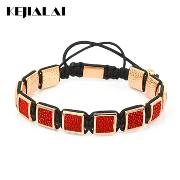 Luxury Brand Men Bracelets Genuine Stingray Leather Square Beads Braided Macrame Bracelets for Men Jewelry Best Gift Instagram 
Luxury Brand Men Bracelets Genuine Stingray Leather Square Beads Braided Macrame Bracelets for Men Jewelry Best Gift Instagram
