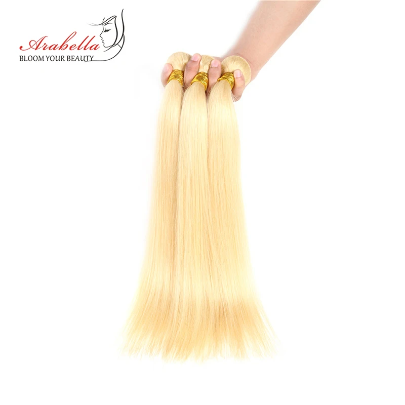 Arabella Hair 613 Blonde Remy Peruvian Bundles Weave Straight 100% 10-22 Inches | Шиньоны и парики