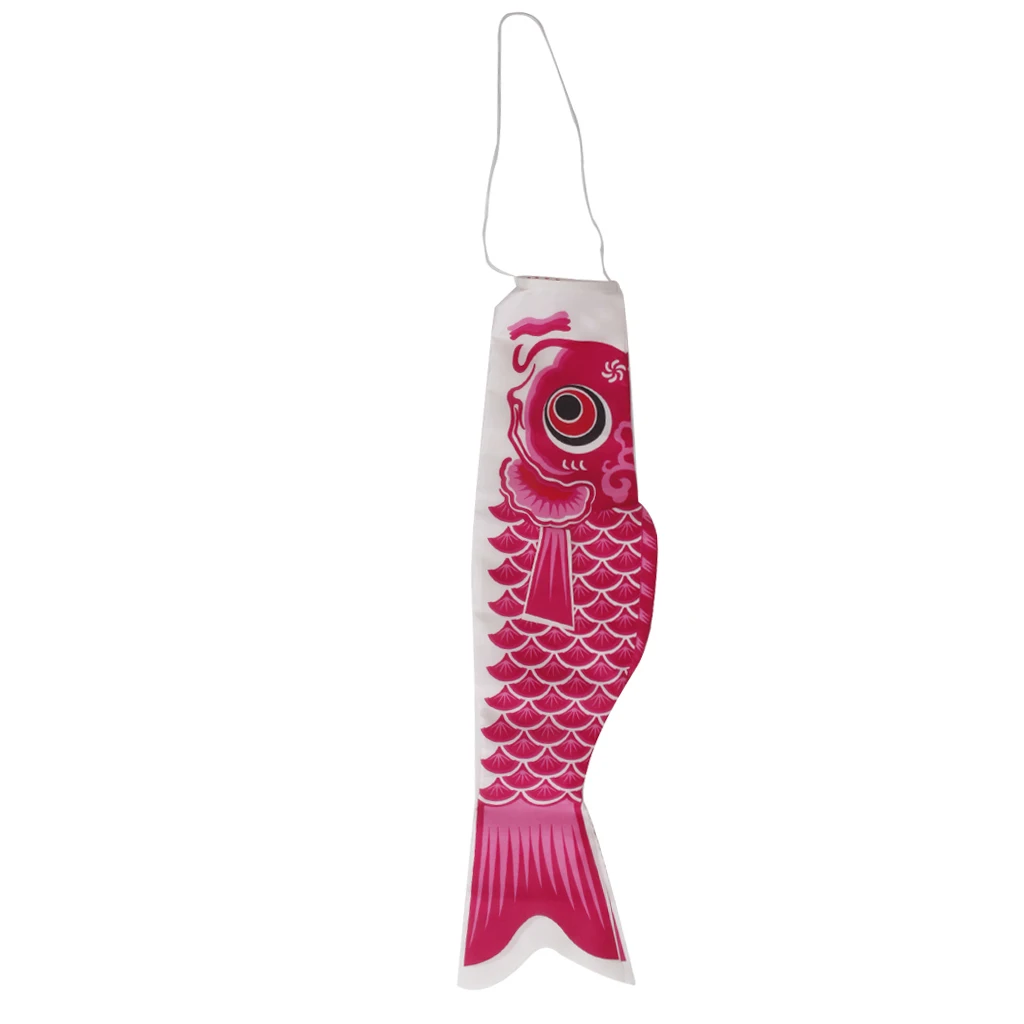 MagiDeal 40cm Japanese Windsock Carp Flag Koi Nobori Sailfish Fish Wind Streamer Pink hot sale