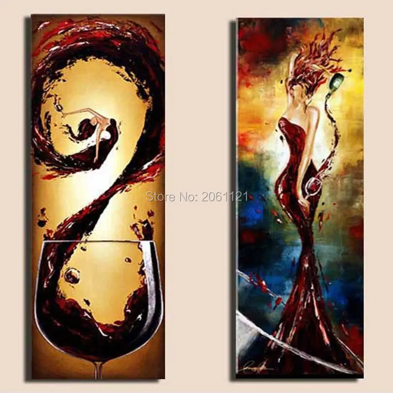 Hand painted Kitchen Decor Canvas Painting Set WOME AND Wine Abstract RED Modern Wall Decorative Landscape Art For Sale 2p06
Hand painted Kitchen Decor Canvas Painting Set WOME AND Wine Abstract RED Modern Wall Decorative Landscape Art For Sale 2p06