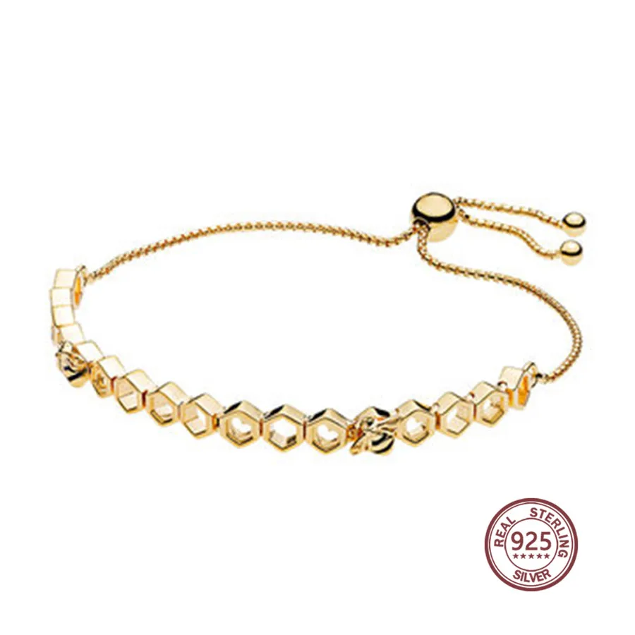 yellow 18K gold bracelet for women 925 sterling silver Bee style adjustable bead fine jewelry free shipping
yellow 18K gold bracelet for women 925 sterling silver Bee style adjustable bead fine jewelry free shipping